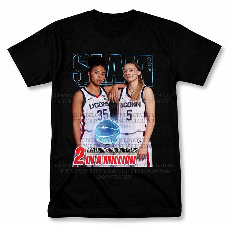 Slam Paige Bueckers Azzi Fudd Graphic T Shirt Vintage Tee