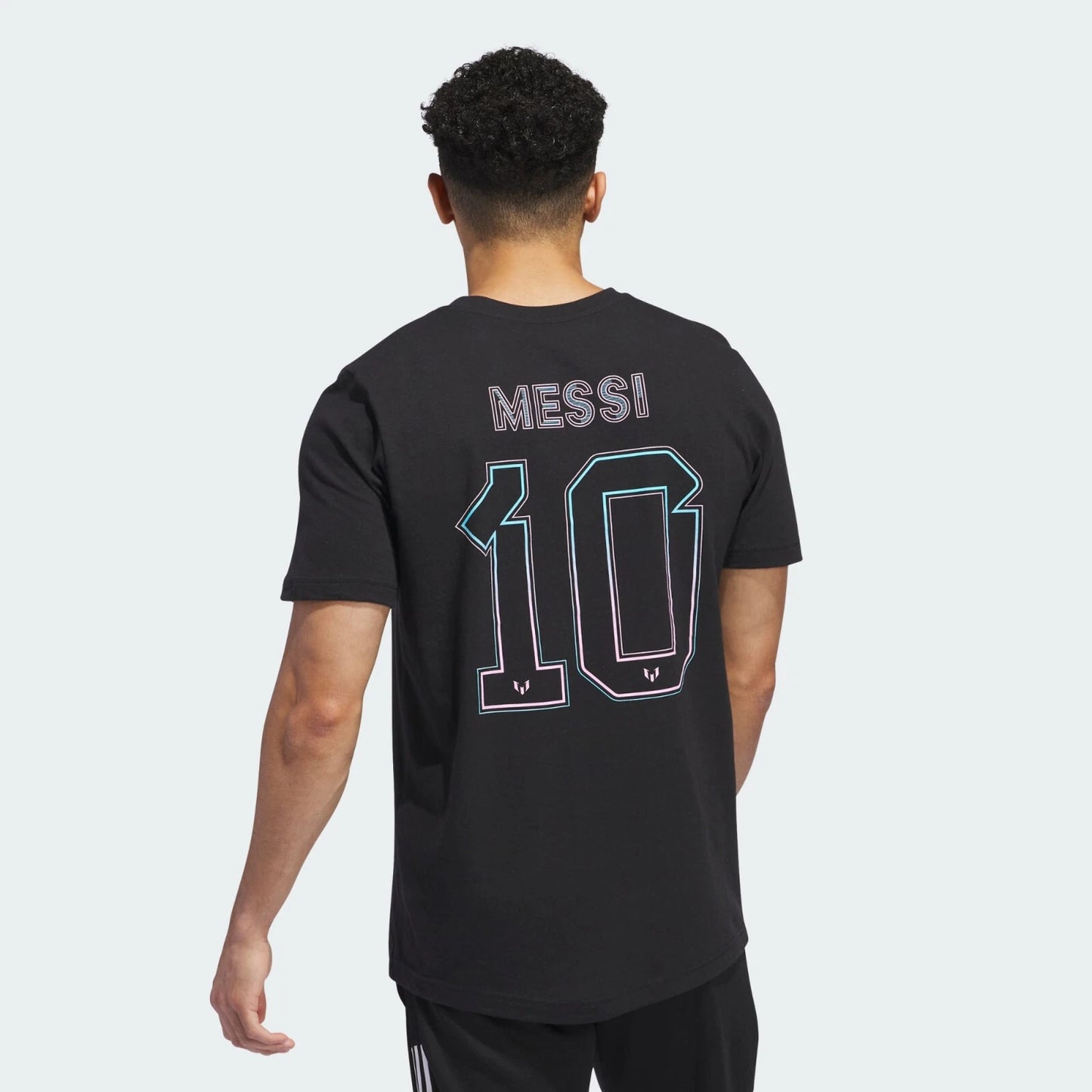 NWT adidas Men's Messi 10 Miami Tee Black Size Small JF4290