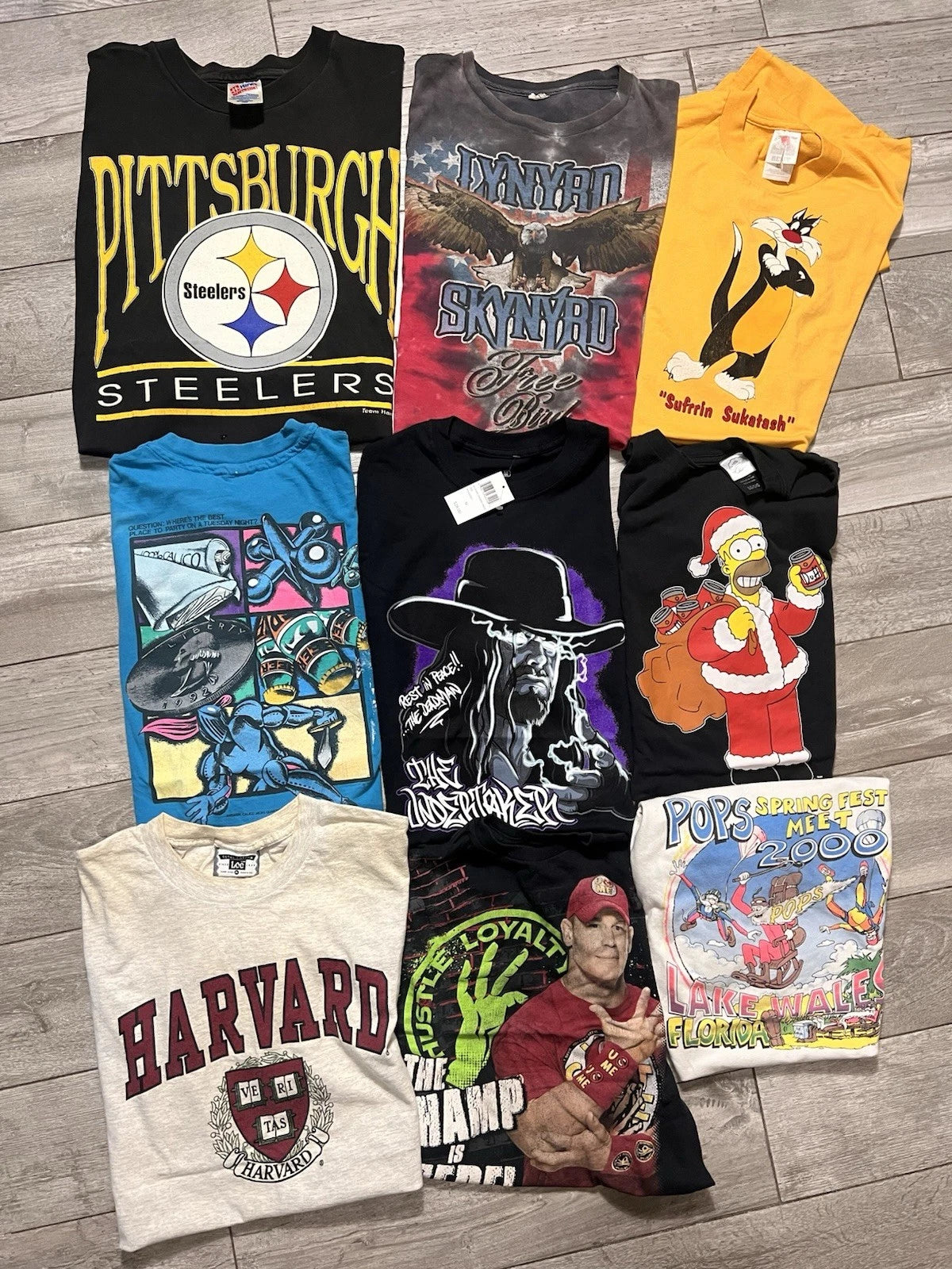 9 Vintage 90s 2000s Movie Sports WWE Band Promo T Shirt Lot Bundle Bulk Modern