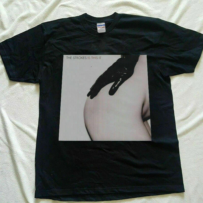 VTG RARE The Strokes Is This It New Vinyl Black T shirt