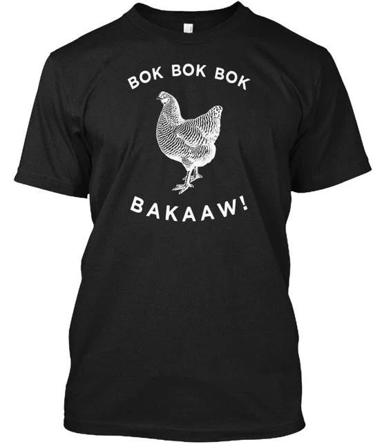 Funny Chicken Bird Talk Graphic Apparel Bok Bakaaw T-Shirt Made in USA S-5XL