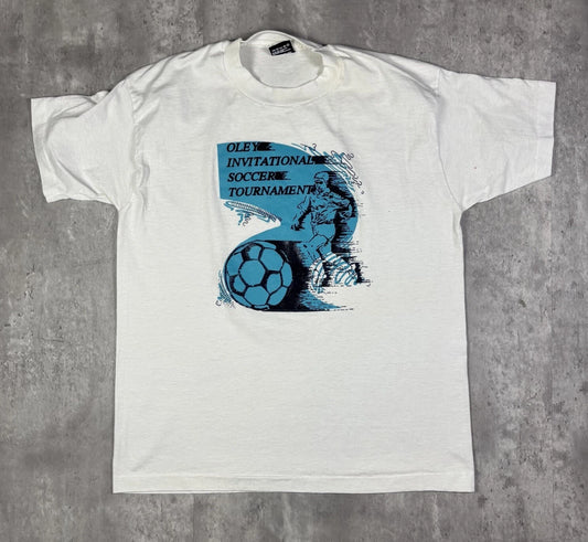 Vintage 90s Soccer Tournament Art Promo T Shirt Mens size L