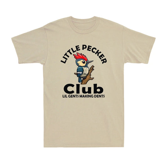 Little Pecker Club Lil Gents Making Dents Humor Birds Quote Retro Men's T-Shirt