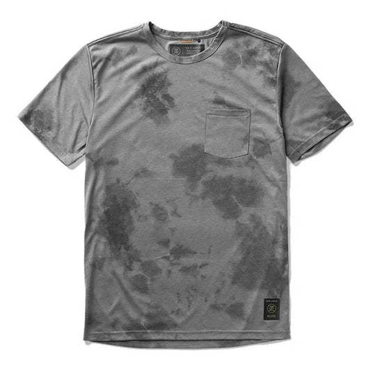 Roark Mathis Tie Dye Men's Run Amok Pocket Tee Large Gray S/S Active NEW #5772