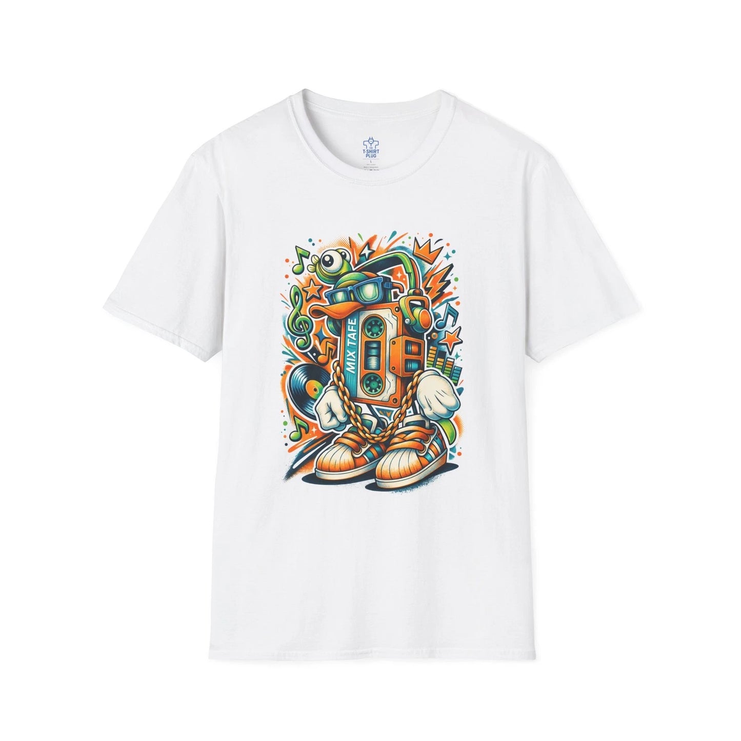 Vintage Cassette B-Boy with Gold Chain T-Shirt | Retro Hip Hop Tee