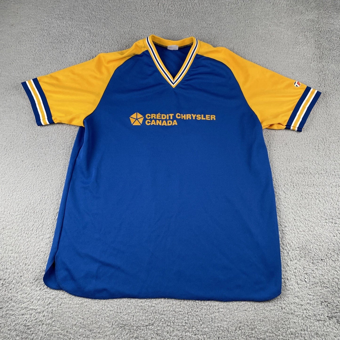 Vintage Trimark Credit Chrysler Canada V-Neck Jersey XL Made In Canada Blue #5