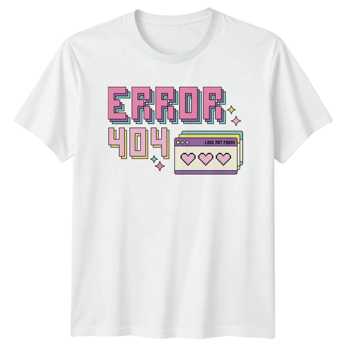 Error 404 Love Not Found Womens T-Shirt Vaporwave Internet Culture
