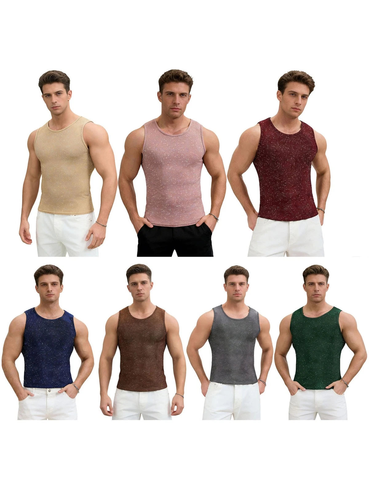 Men Top Music Party Carnivals T-shirt Show Vest Daily Muscle Tank Top Stretchy