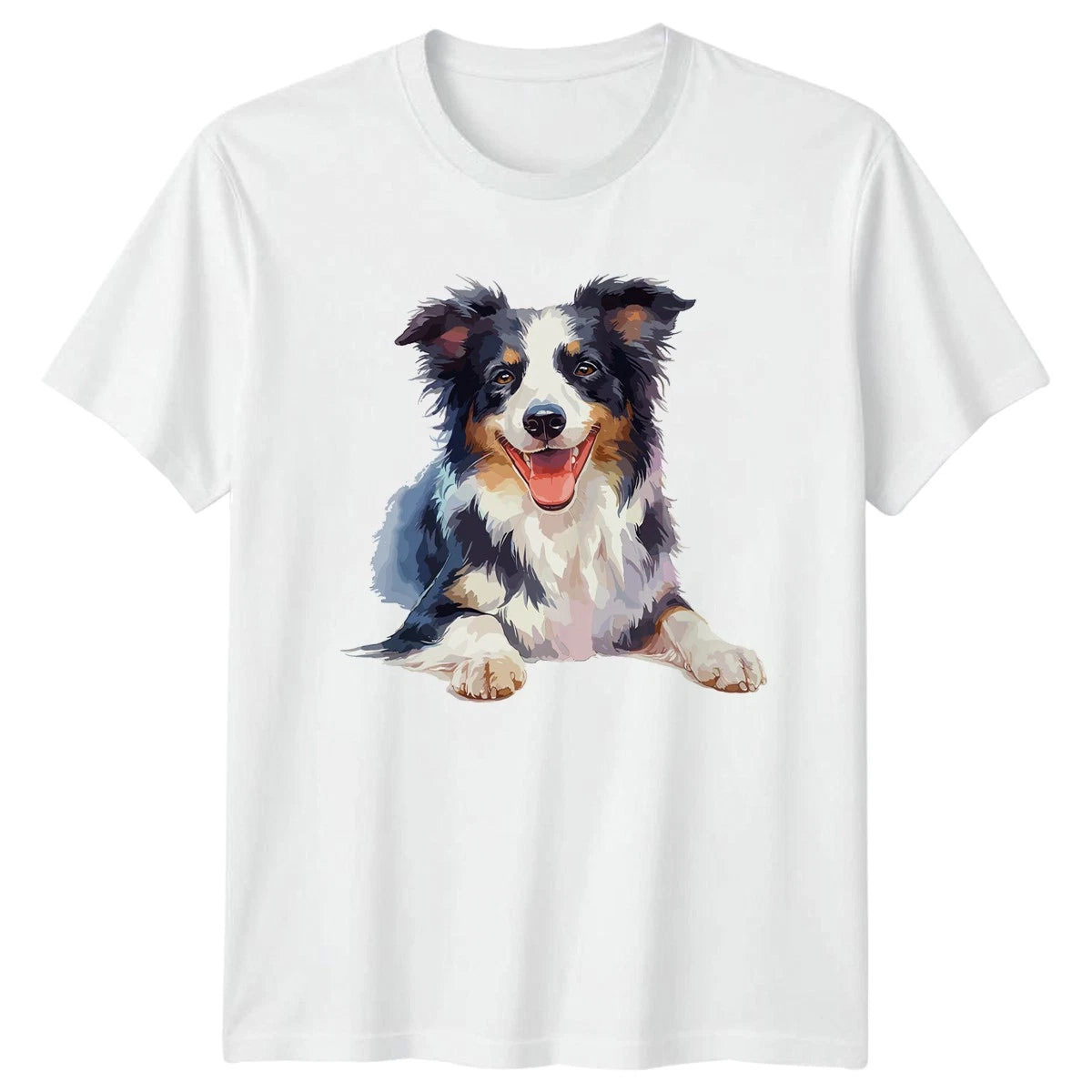 Border Collie T-Shirt Watercolor Dog Lover Birthday Gift For Him And Her