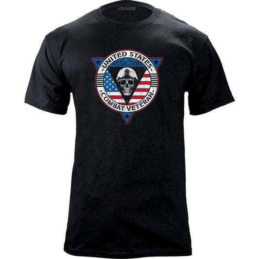 U.S. Combat Veteran Triangle Skull Graphic T-Shirt