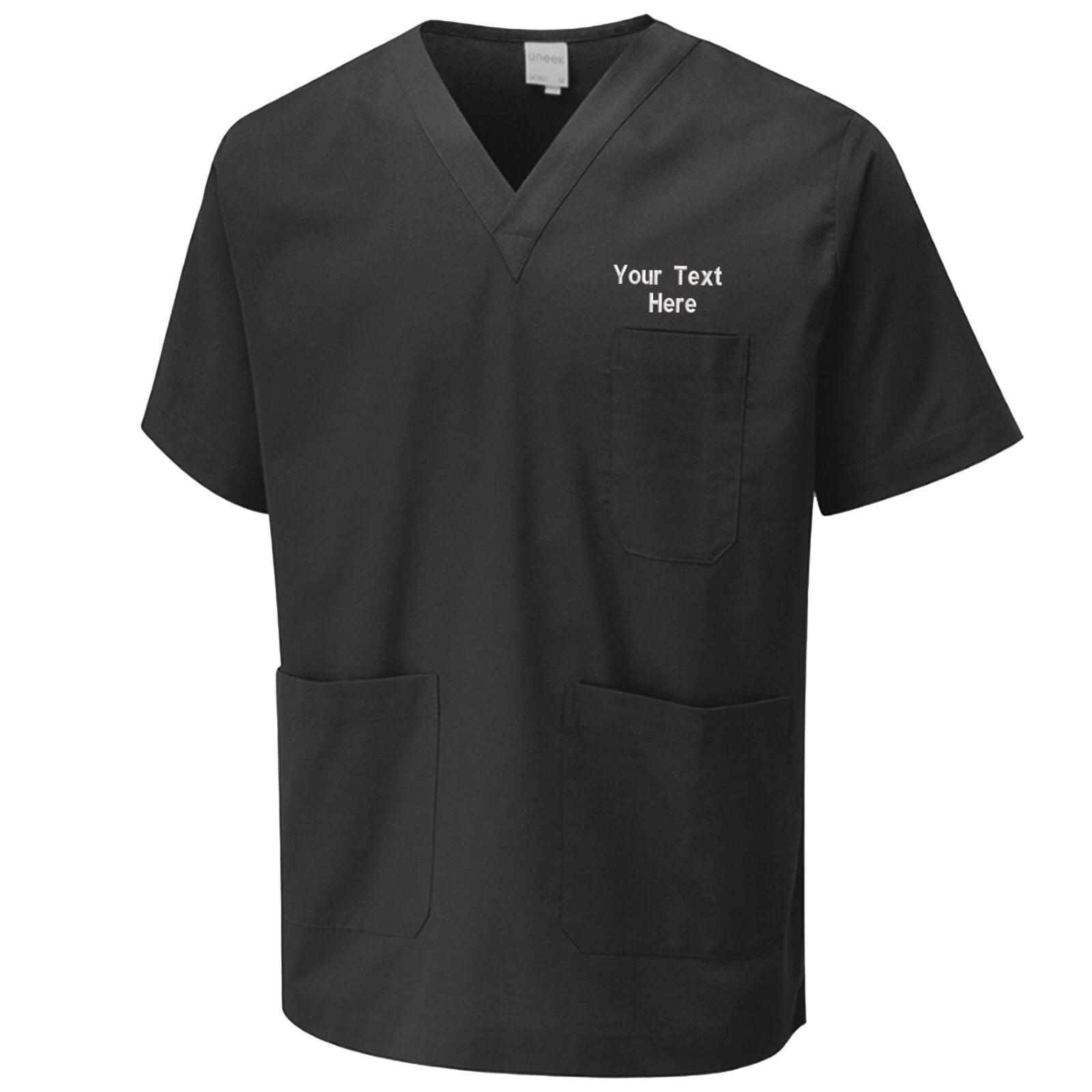 Personalised Custom Embroidered Unisex Scrub Tunic Hospital Work Wear Uniform