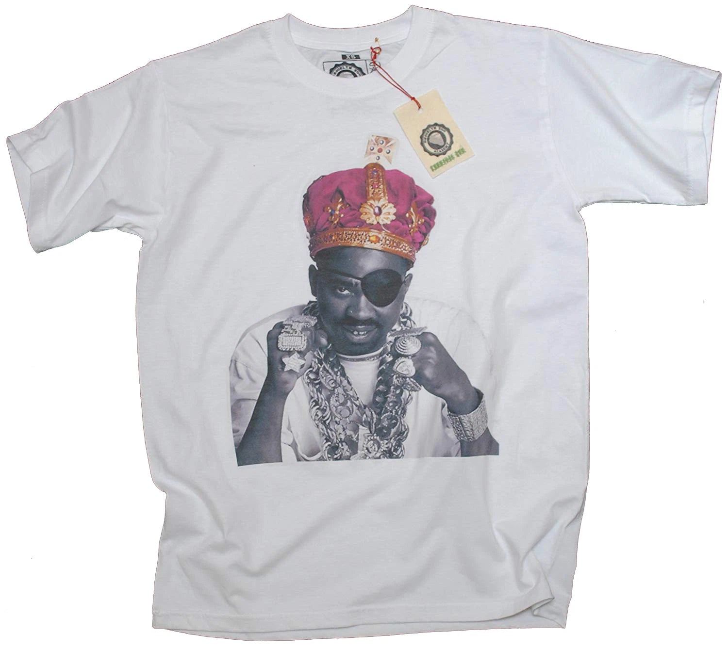 Brooklyn Zoo Slick Rick The Ruler Crown Vintage Retro Hip Hop White T-Shirt