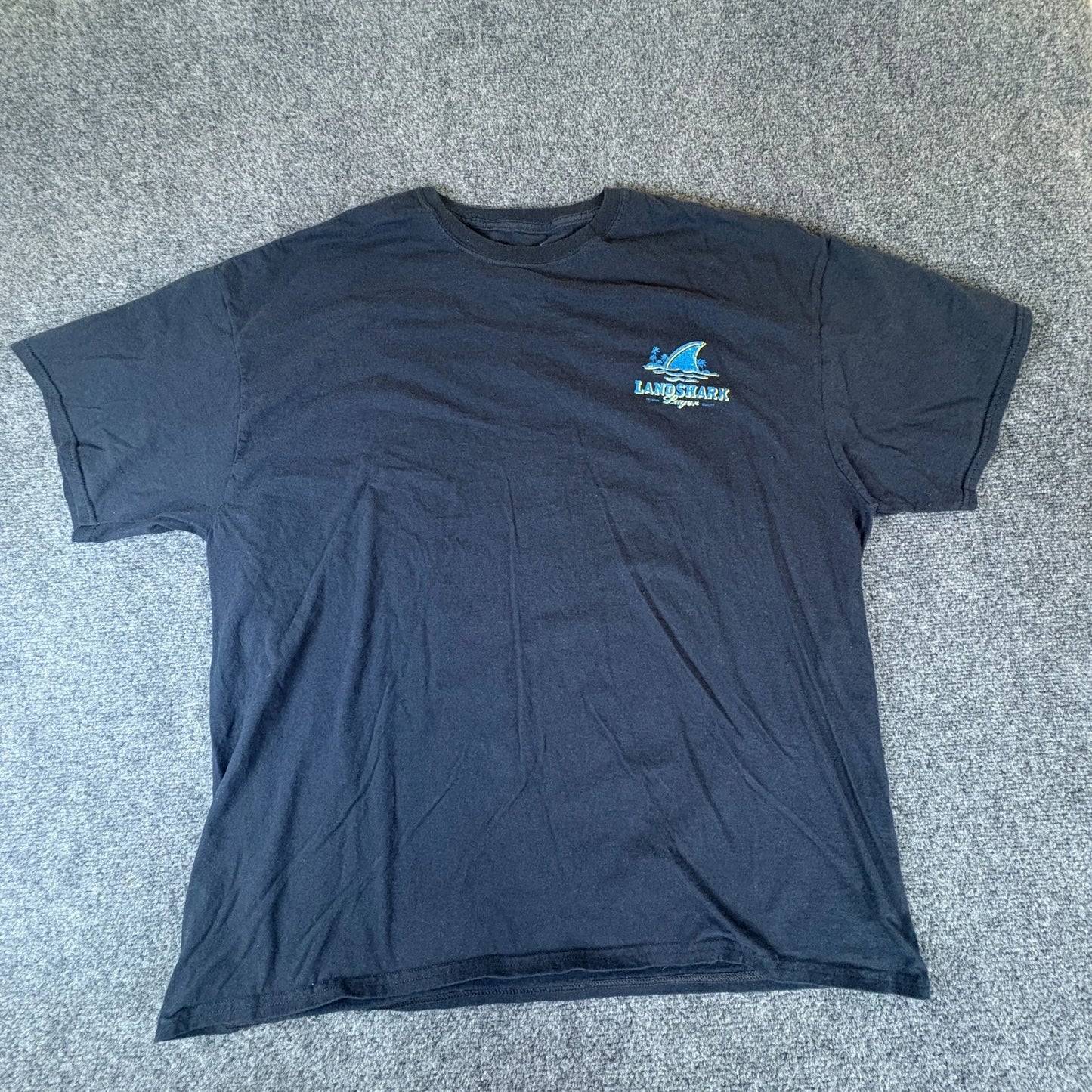 Margaritaville LandShark Lager T-Shirt Men 2XL Black Graphic Print Everyday Wear