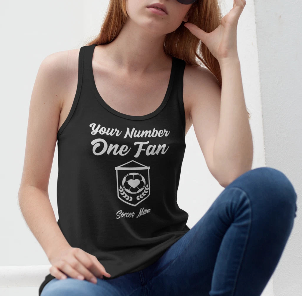 Number One Fan Tank Top Soccer Mom Shirt Game Day Tee Gift For Sports Football