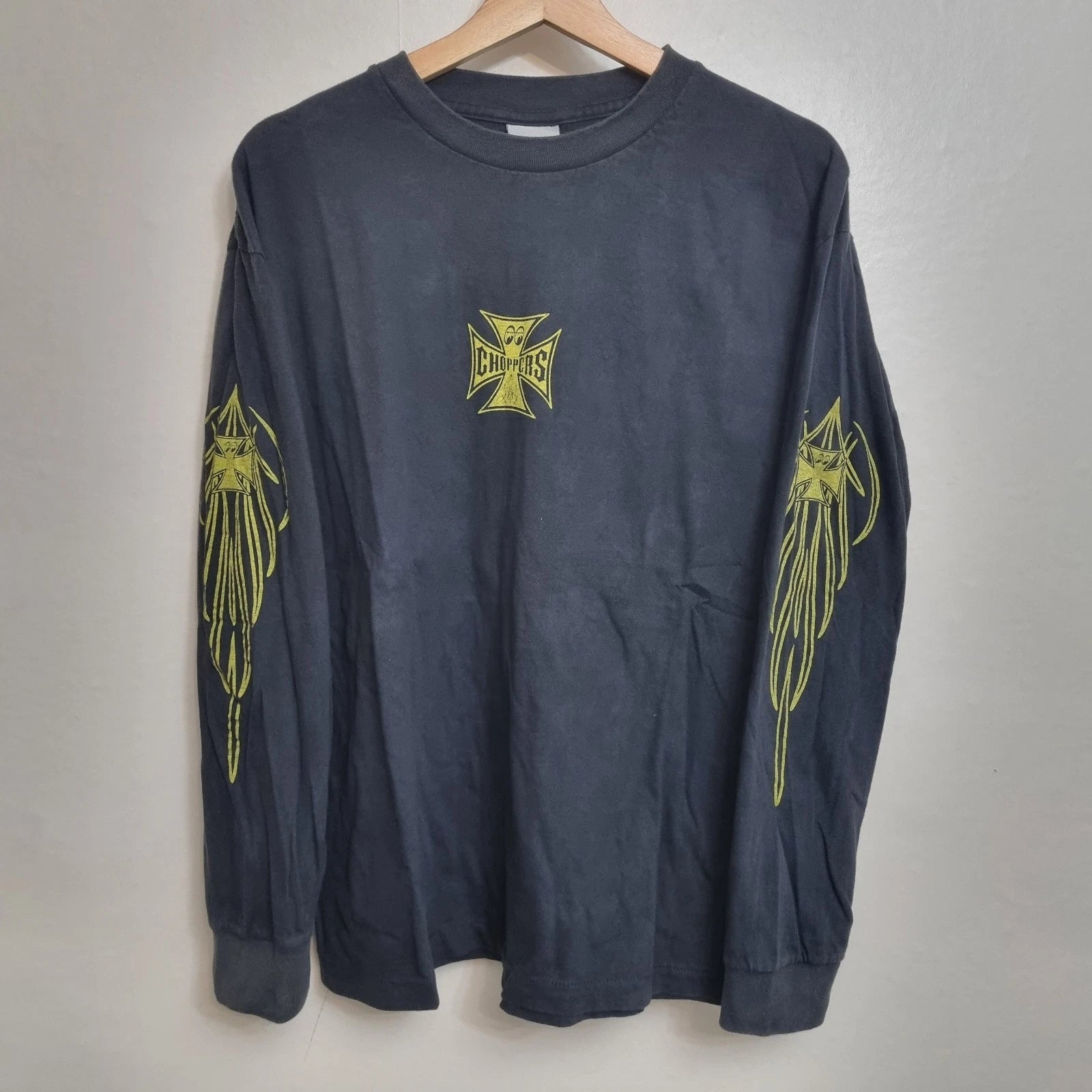 Vintage West Coast Choppers Cross Biker T-shirt Large Surfers Craze Long Sleeve
