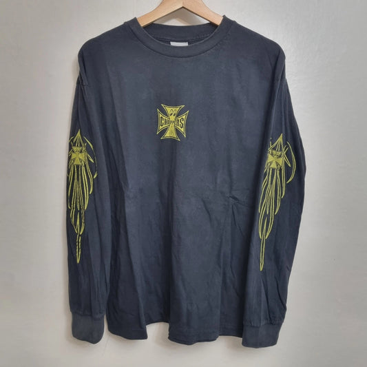 Vintage West Coast Choppers Cross Biker T-shirt Large Surfers Craze Long Sleeve