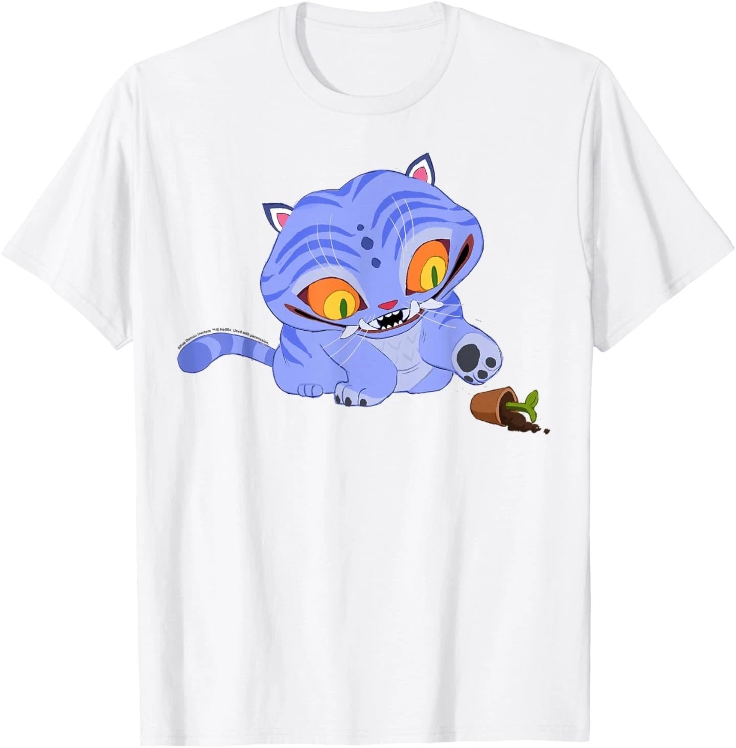 Kpop Demon Hunters Halloween Derpy Playing with Plant Vase T-Shirt