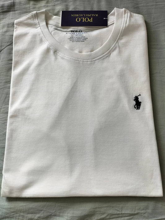 Ralph Lauren Custom Fit Crew Neck T-Shirt White Cotton