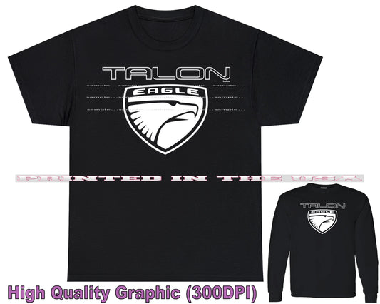 Eagle Talon Classic Car Logo Black Outline DigiRods Custom Car Black T Shirt