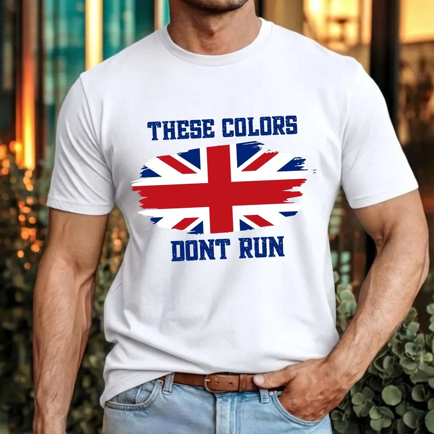These Colors Dont Run UK Union T-Shirt - British Patriotic Jack Pride Flag Tee