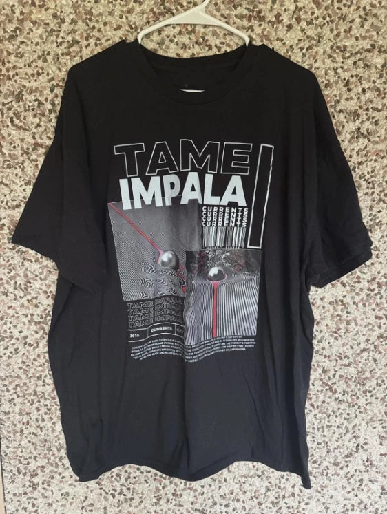 Retro Tame Impala Black Cotton All size S-5XL Gift For Fan T-shirt DM66
