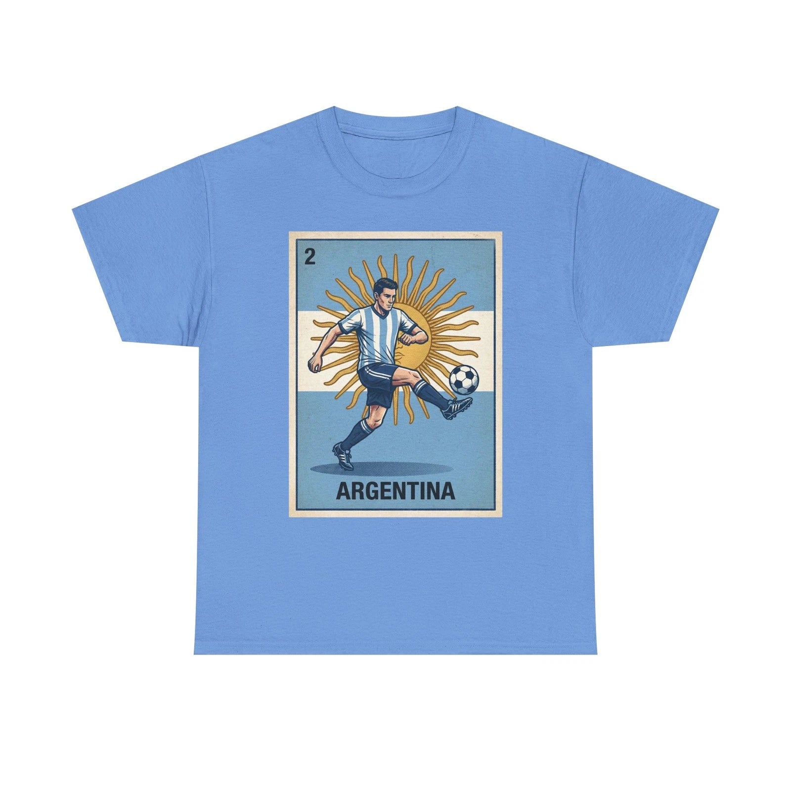 Argentina Soccer Fan T-Shirt Retro World Football Graphic Tee Loteria Graphic