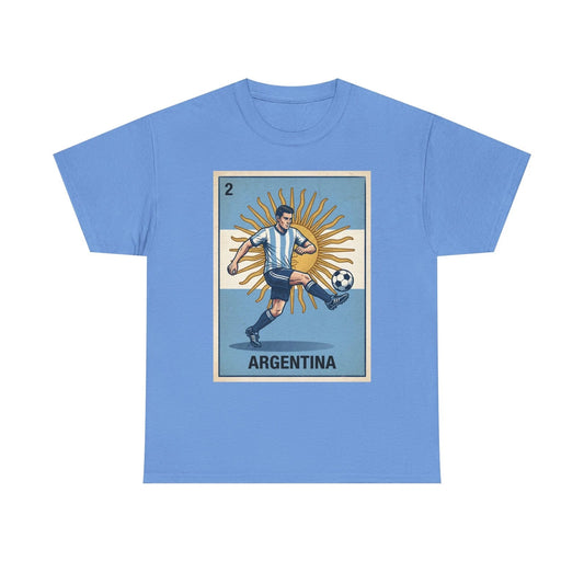 Argentina Soccer Fan T-Shirt Retro World Football Graphic Tee Loteria Graphic