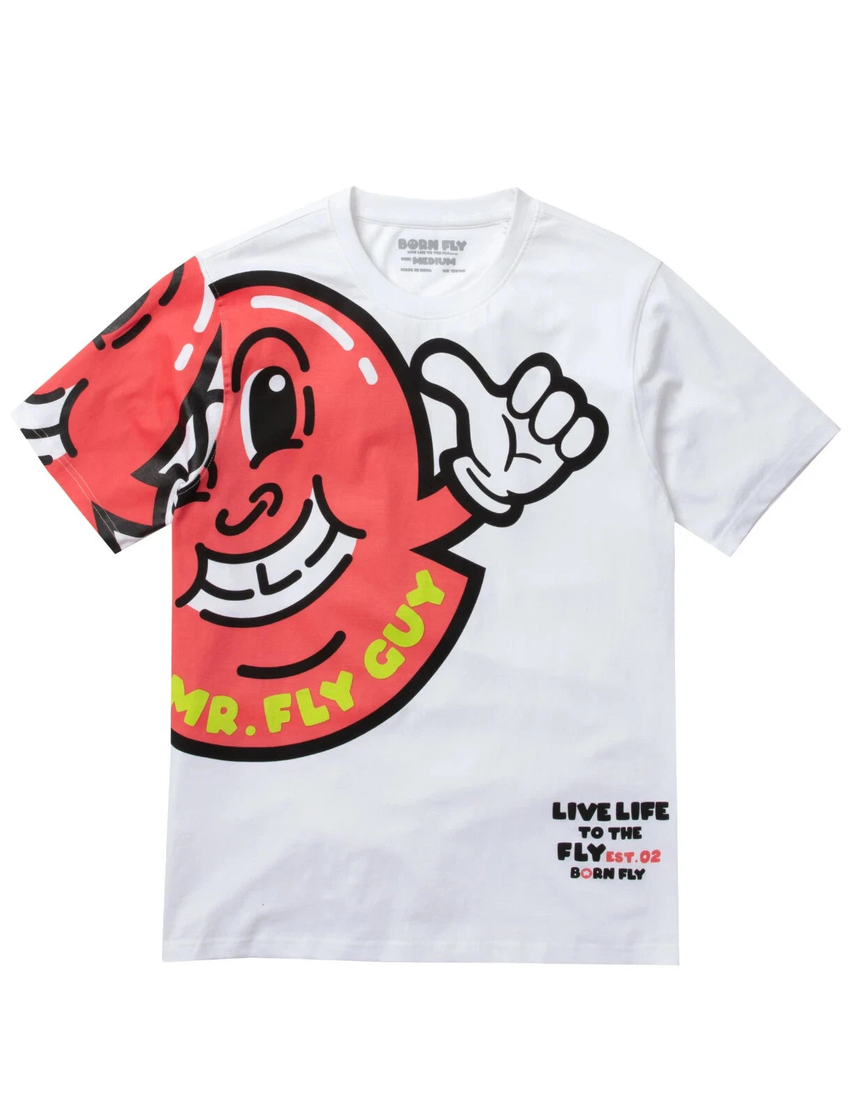 Born Fly Mr. Fly Guy Shoulder White Men's Short Sleeve T-Shirt