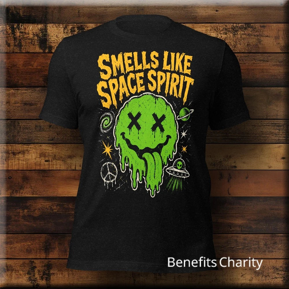 Smells Like Space Spirit - Nirvana Parody - Urban Streetwear T-Shirt