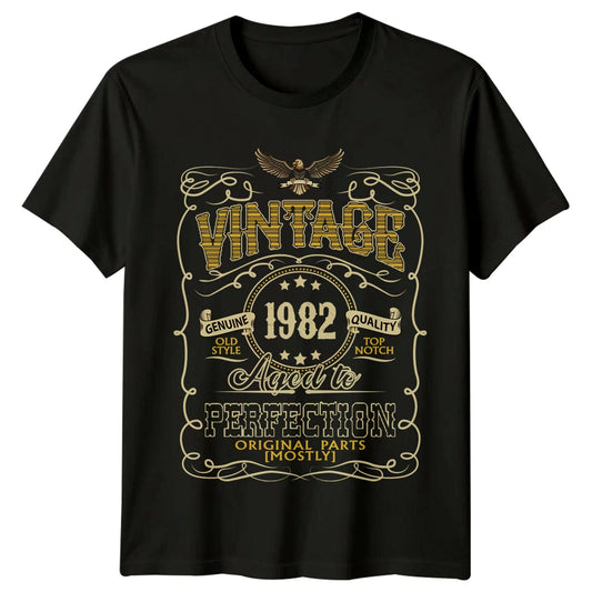 Vintage 1982 Aged To Perfection Mens T-Shirt 44th Birthday Gift
