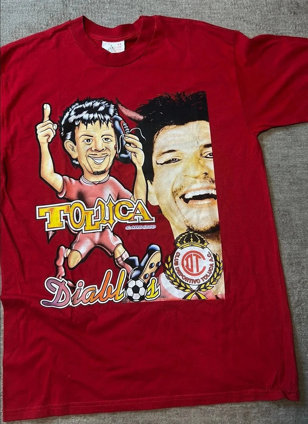 Vintage Toluca Diablos FC Futbol Club T-shirt Sz XL Soccer Mexican Life