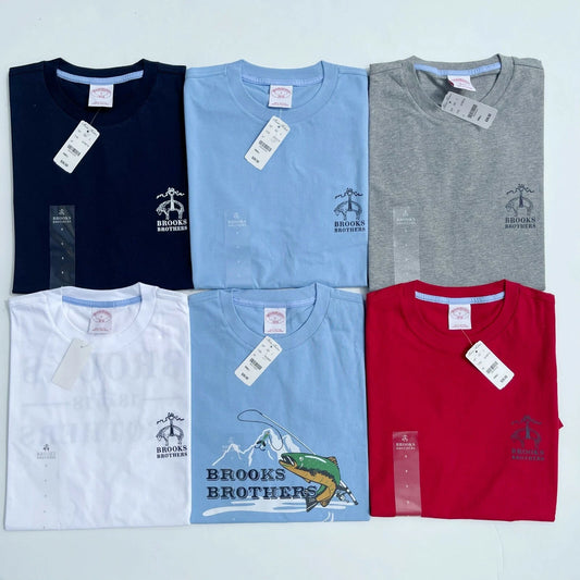 NWT Brooks Brothers Men's 1818 Graphic All Cotton Crew Neck Short Sleeve T-Shirt
