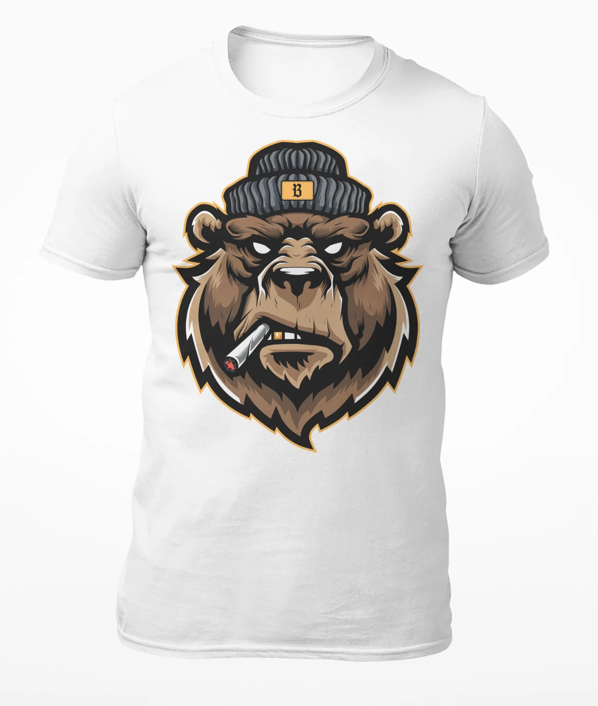 Gangsta Bear Wearing Hat - Men's T-Shirt - Women's T-Shirt