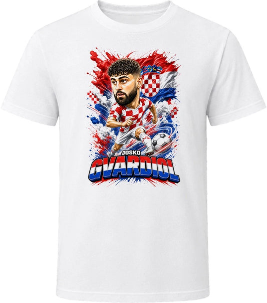 Josko Gvardiol Croatia Soccer Caricature 2026 World Cup T Shirt