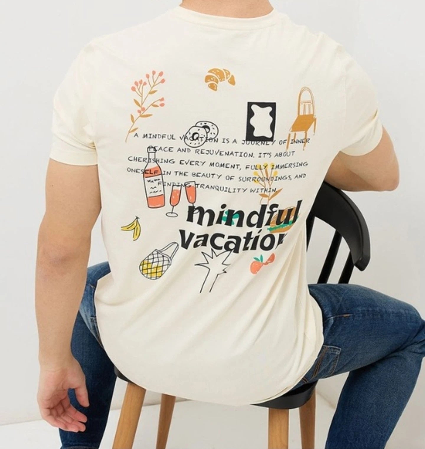 Mindful Vacation T-Shirt Waffle Motivational Inspirational Positive Tee Nwt M