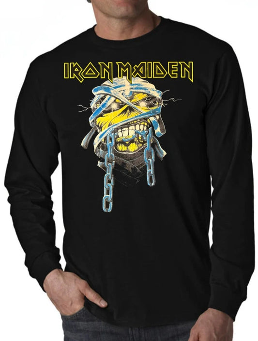 Iron Maiden Power slave PUNK ROCK BAND long sleeve shirt Men's Sizes