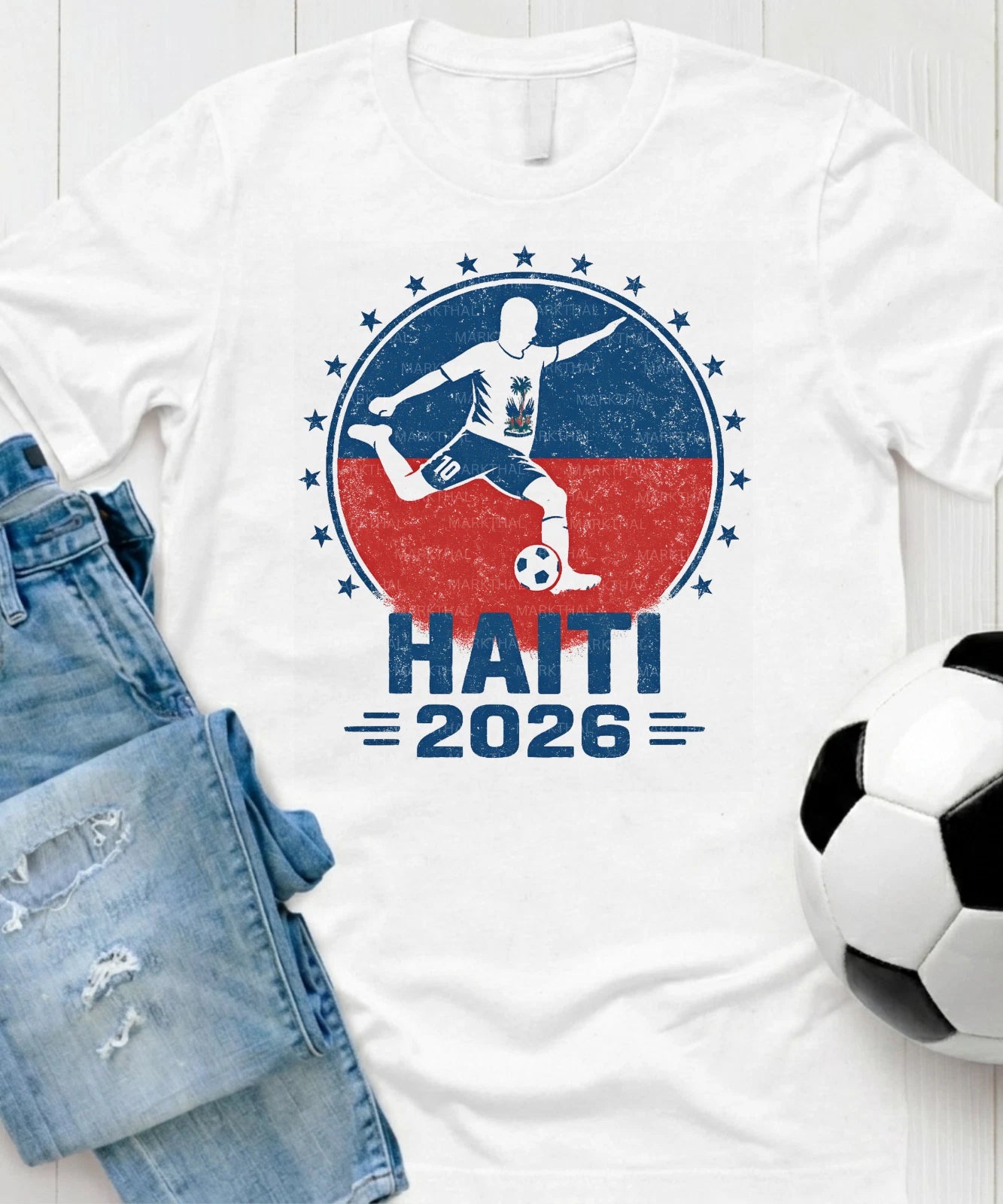 Haiti 2026 World Soccer TShirt Futbol Shirt Hatian Flag Tee Gildan Unisex