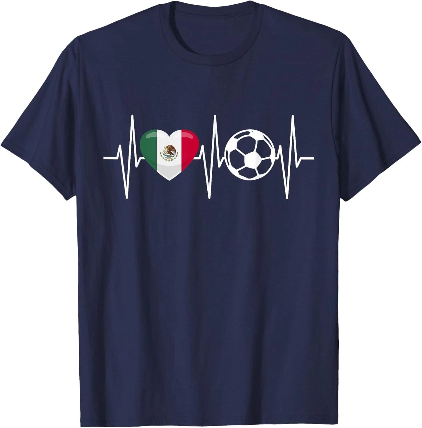 Mexico Soccer Shirt Funny Soccer Fan Heartbeat Mexican Unisex T-Shirt