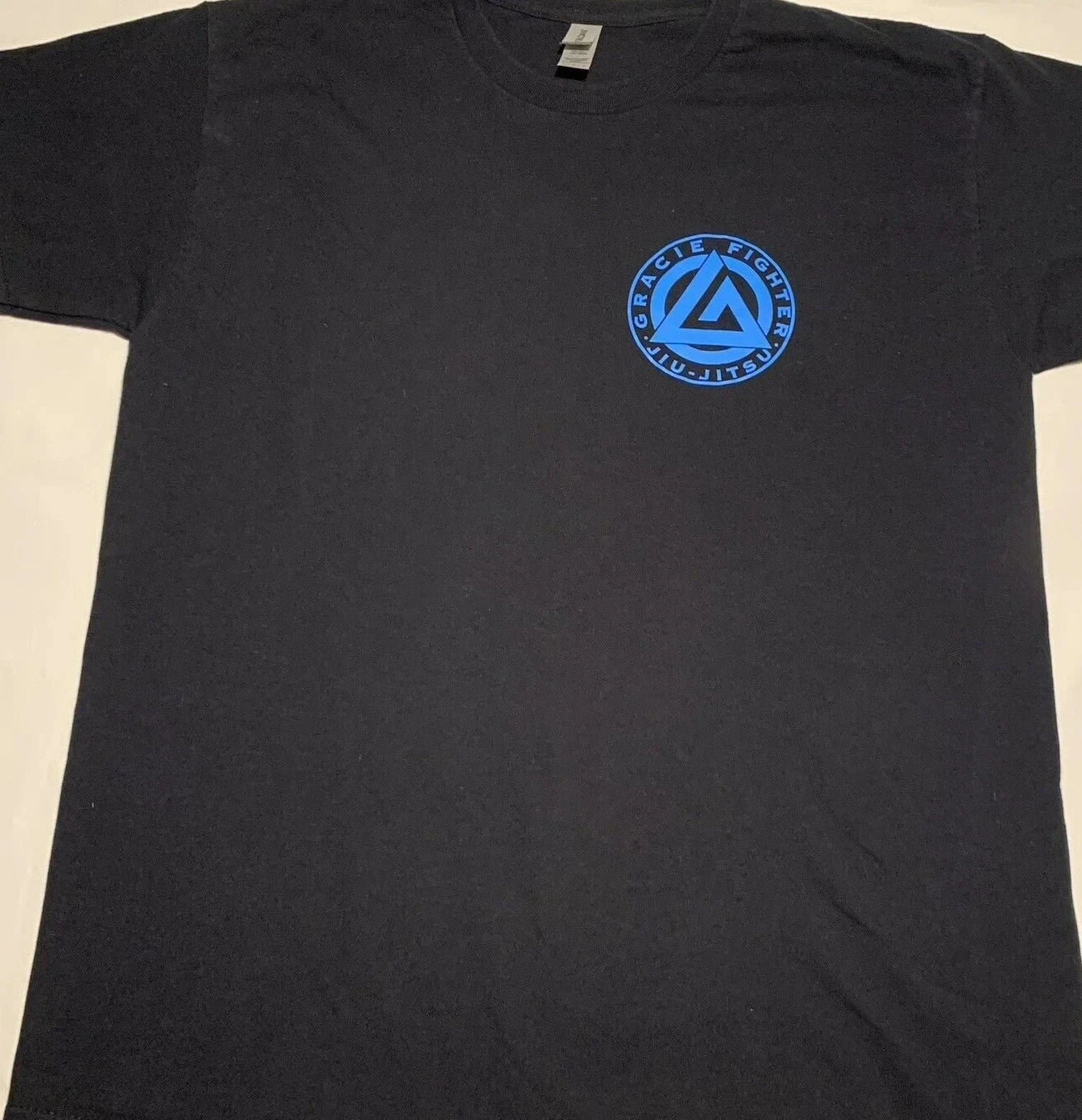 Gracie Fighter BJJ Brazilian Jiu Jitsu T-shirt Tee MMA  2 sided blue