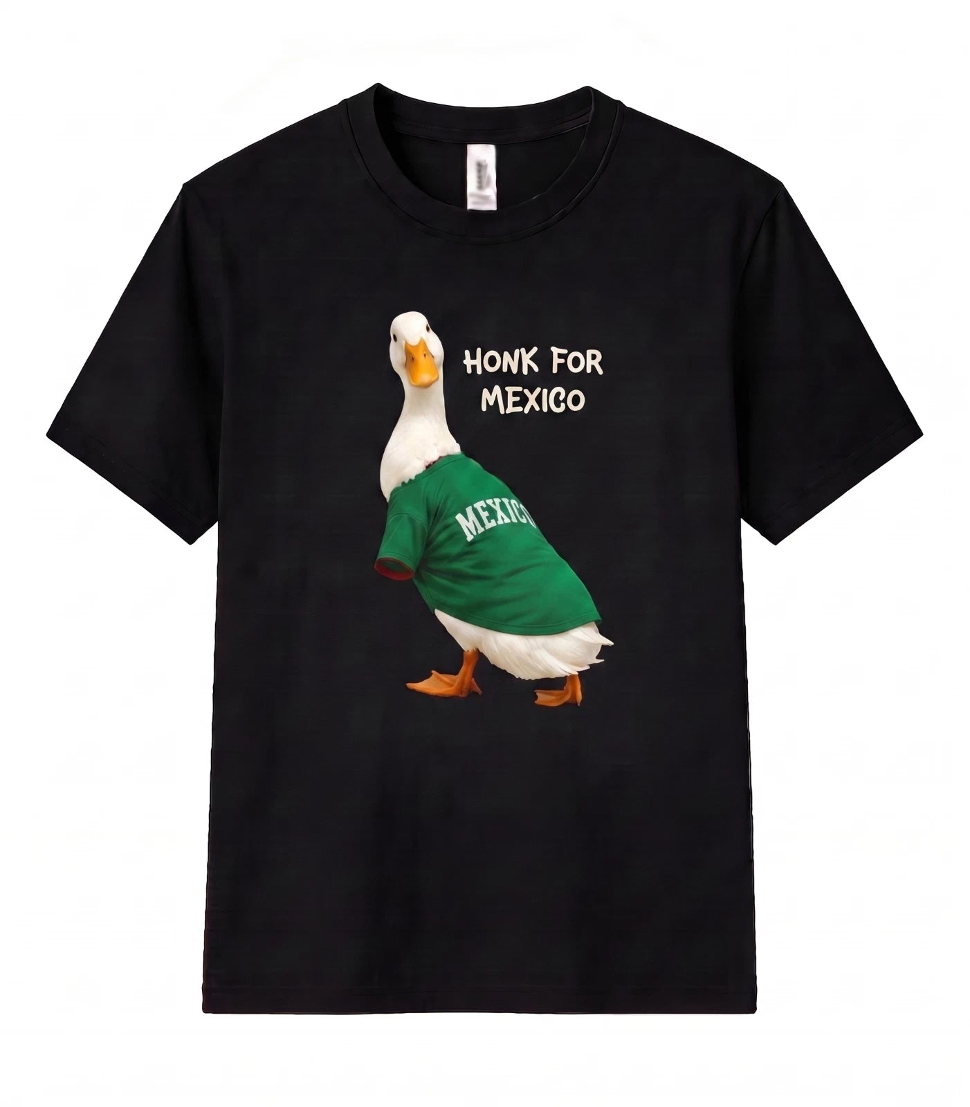 Viral Duck Wearing Mexico Unisex T Shirt Funny Football Fan Goose Meme Soccer