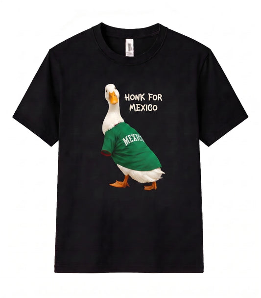 Viral Duck Wearing Mexico Unisex T Shirt Funny Football Fan Goose Meme Soccer