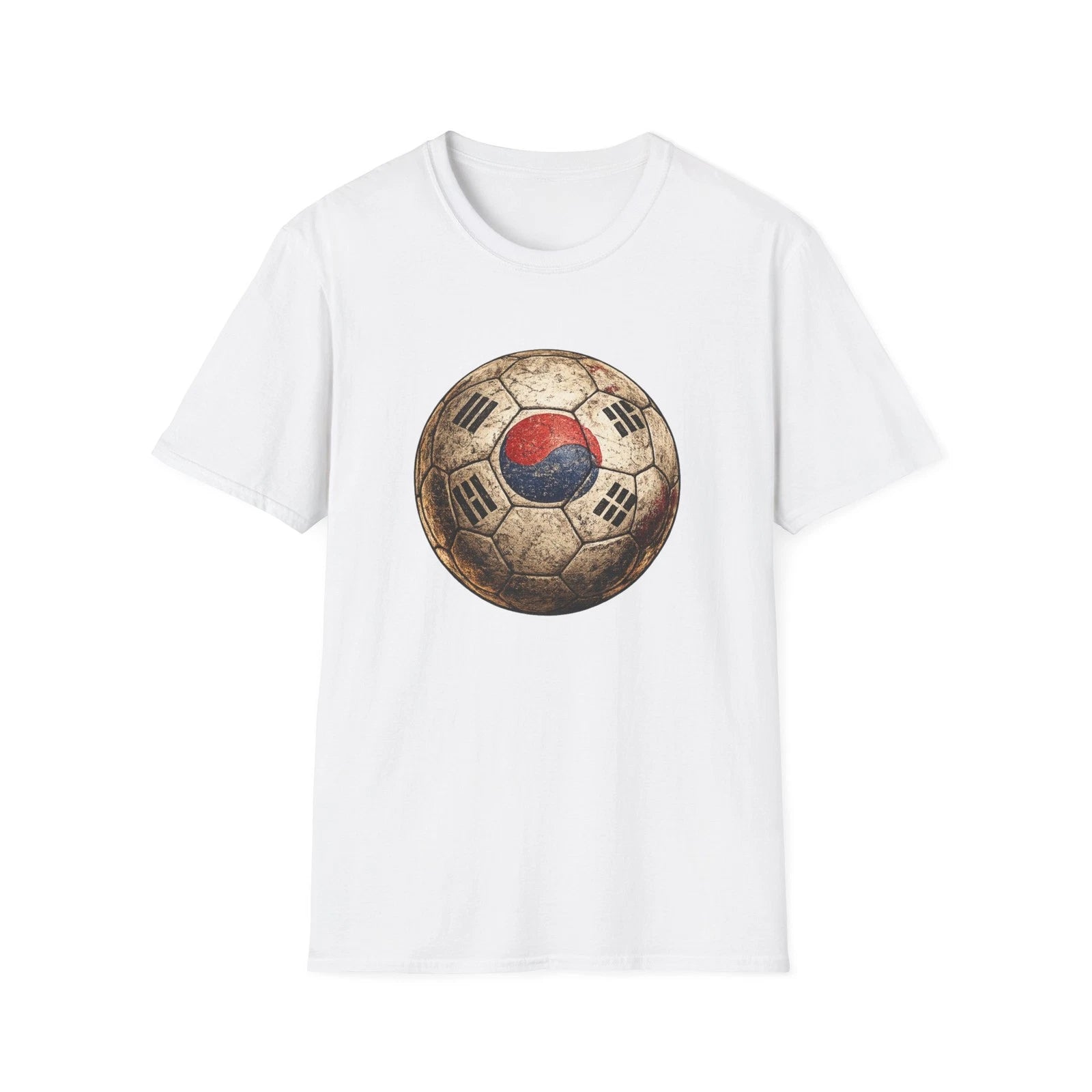 Korean Flag Soccer Ball T-Shirt Vintage Taegeuk Football Fan Tee