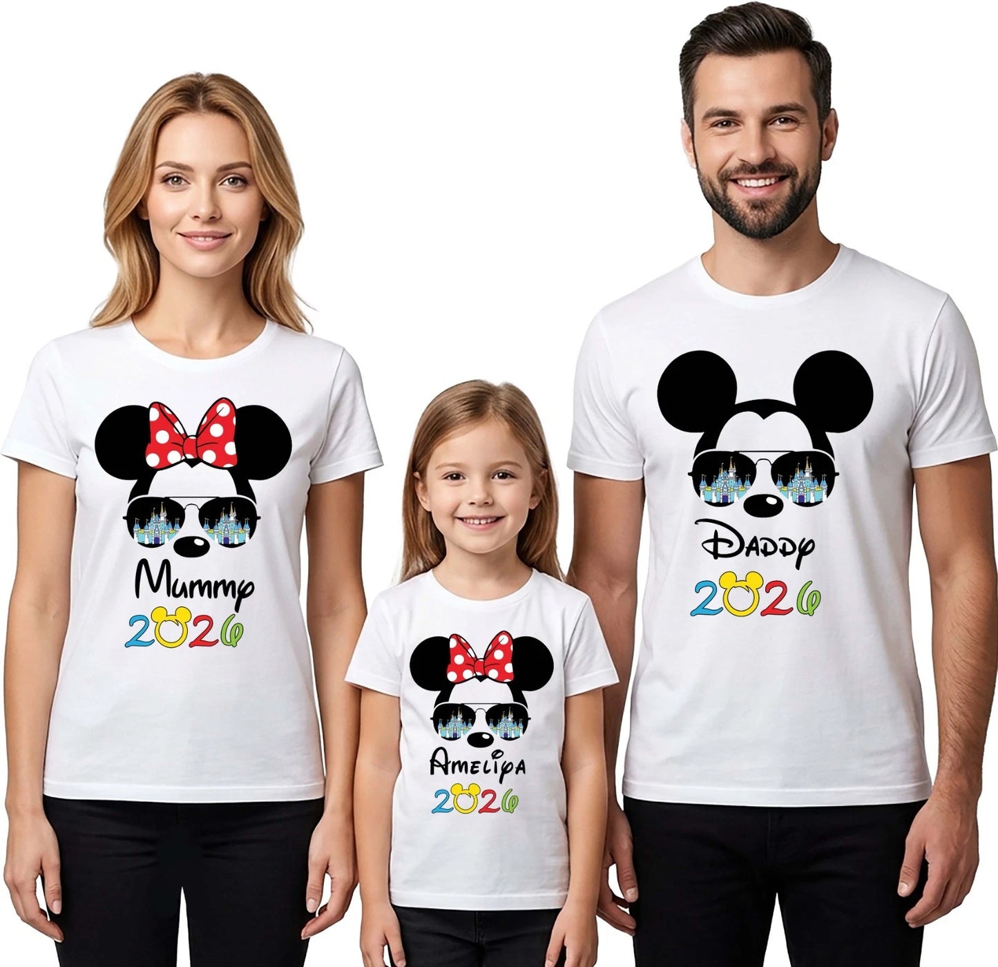 Disney Trip 2026 Family Matching T-Shirts Mickey Minnie Custom Vacation Tee 3204