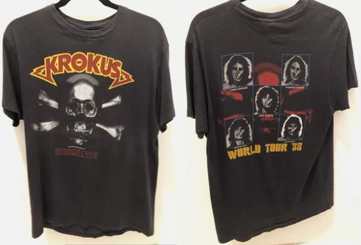 Krokus HeadHunter 2 side -shirt 1983 Rock Tee Size S-5XL