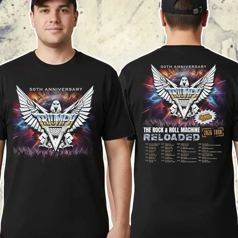 Triumph Band 50th Anniversary 2026 Tour Unisex T shirt Full Size