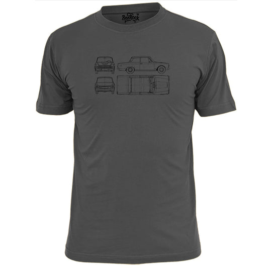 Mens Lotus Cortina 1965 Vintage Car Blueprint T Shirt Retro