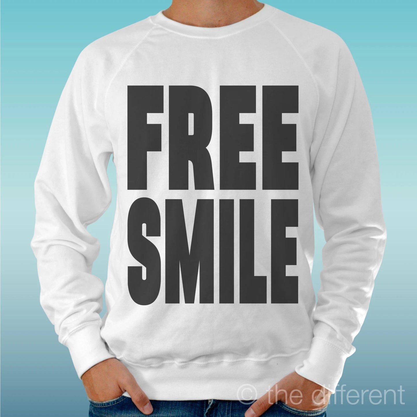Felpa Man Light Sweater White' Free Smile 'Road To Happiness