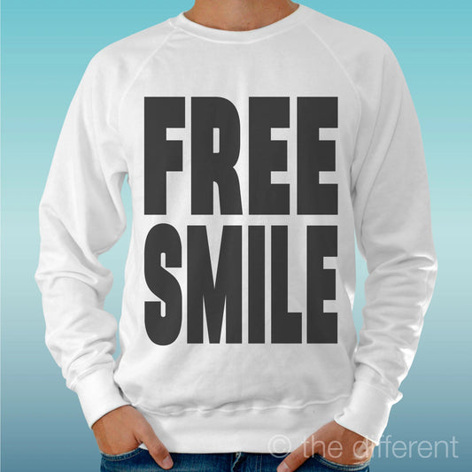 Felpa Man Light Sweater White' Free Smile 'Road To Happiness