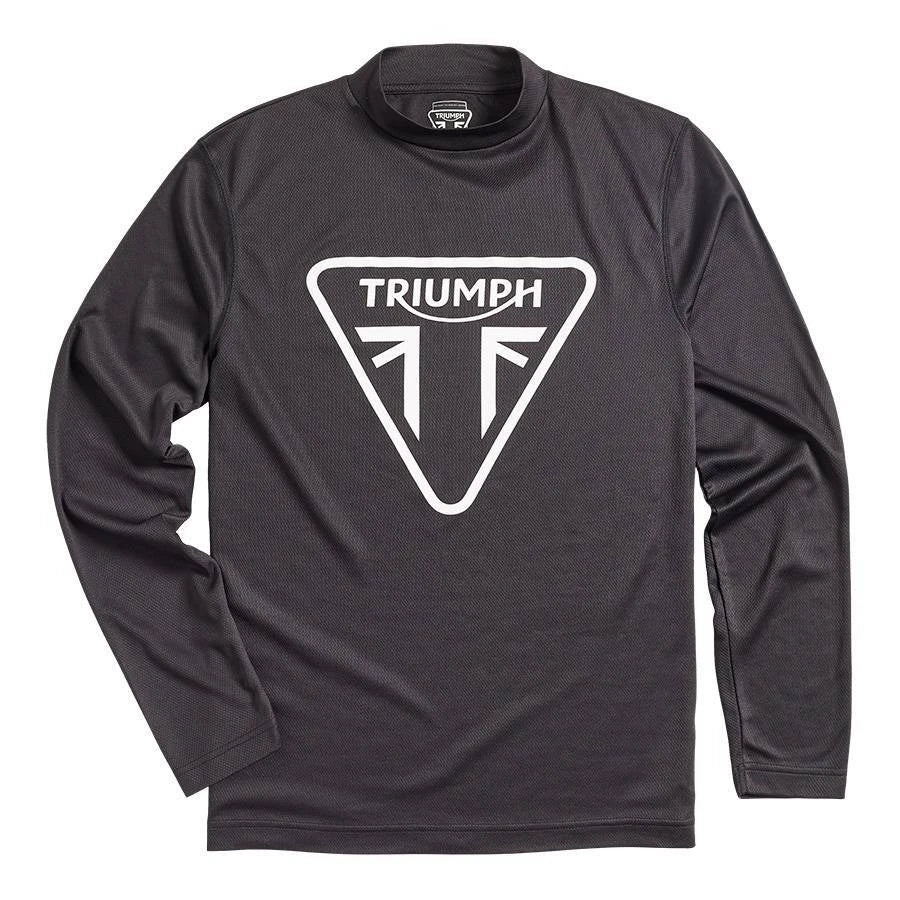 GENUINE Triumph Motorcycles Rapid Dry Performance Riding Long Slv Tee Black NEW