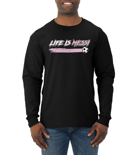 Life Is Miami Soccer GOAT Sports Men Long Sleeve Shirt